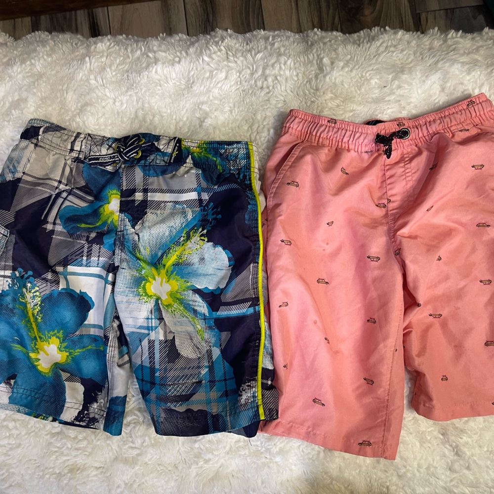 Floral and Pink Swim Shorts Set